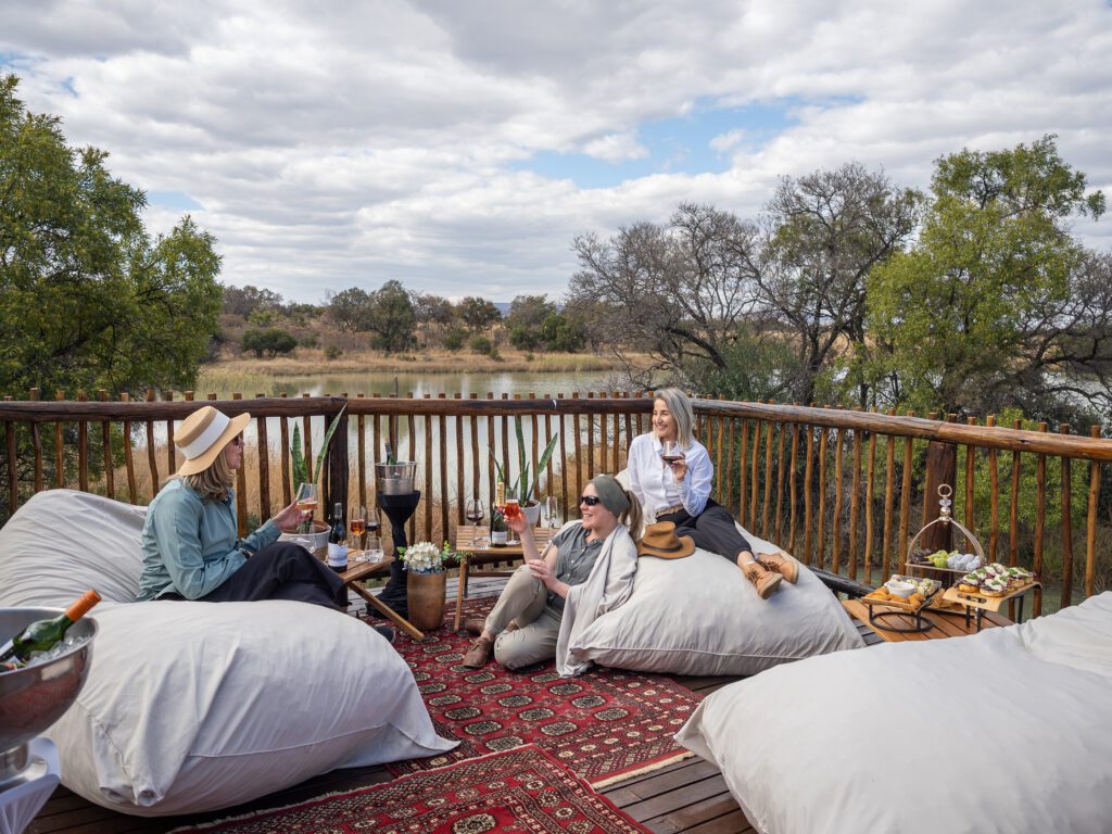 Safari Plains deck set up with food